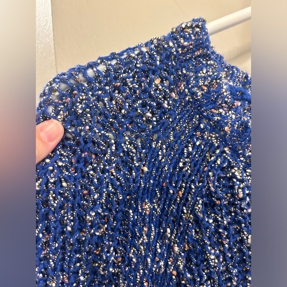 Talbots Open Knit Sweater Medium Petite Blue - Picture 7 of 9